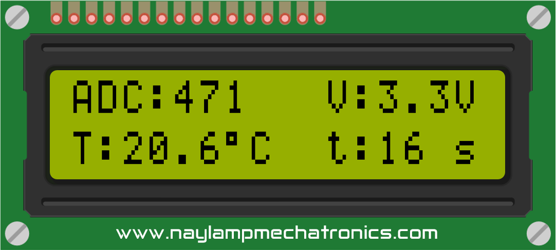 datos y variables con LCD de 16x2 y arduino